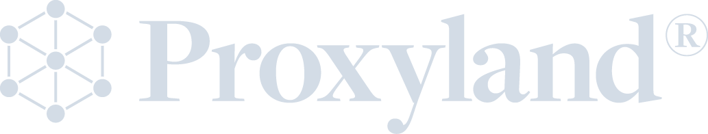 The logo of Proxyland, a Tomapay customer